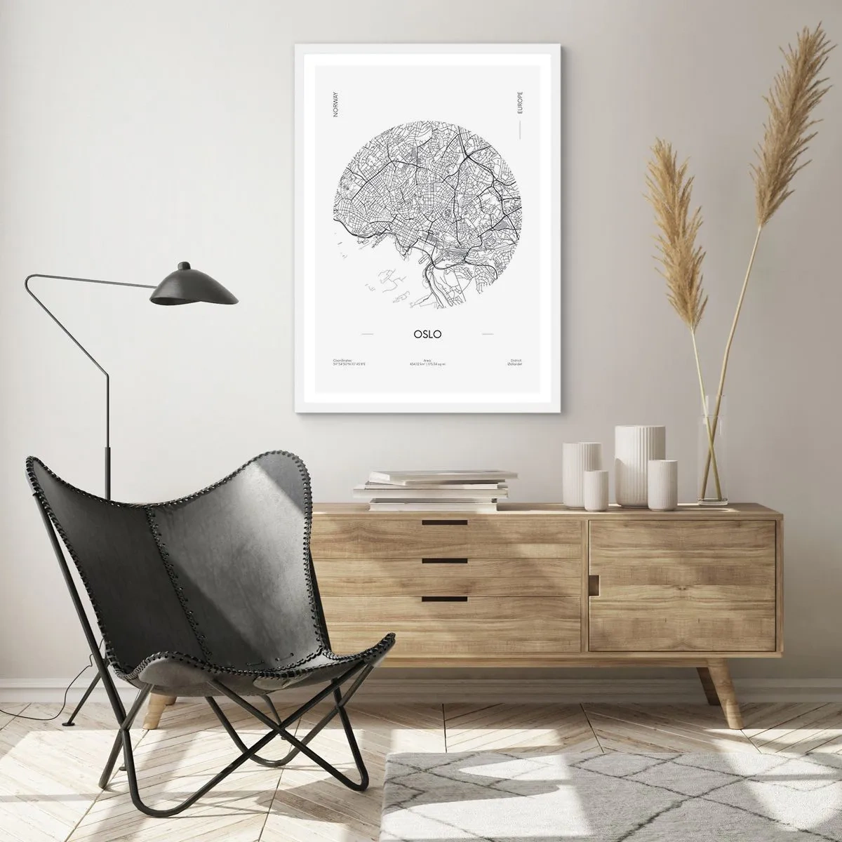 Pôster em moldura branca - Anatomia de Oslo - 30x40 cm