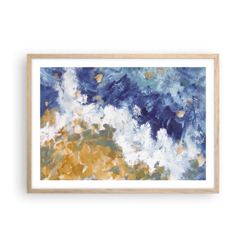 Pôster com moldura de carvalho claro - Dança dos elementos - 70x50 cm