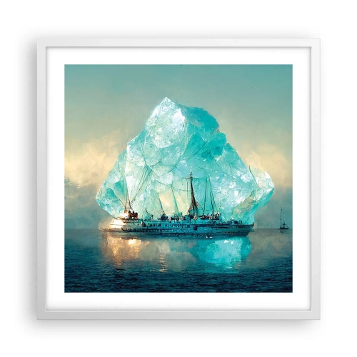 Pôster em moldura branca - Diamante Ártico - 50x50 cm