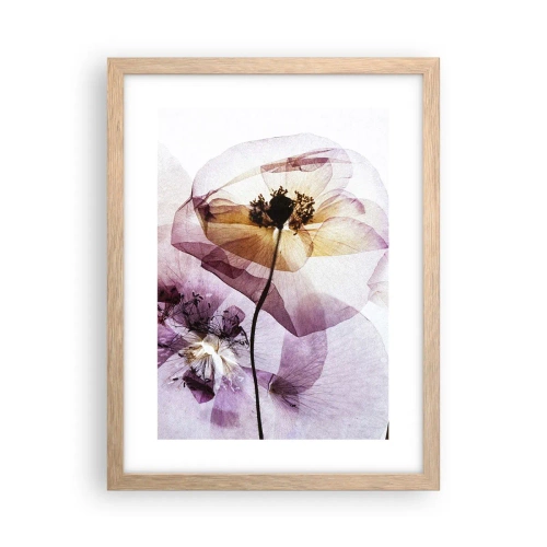 Pôster com moldura de carvalho claro - A transparência das flores - 30x40 cm