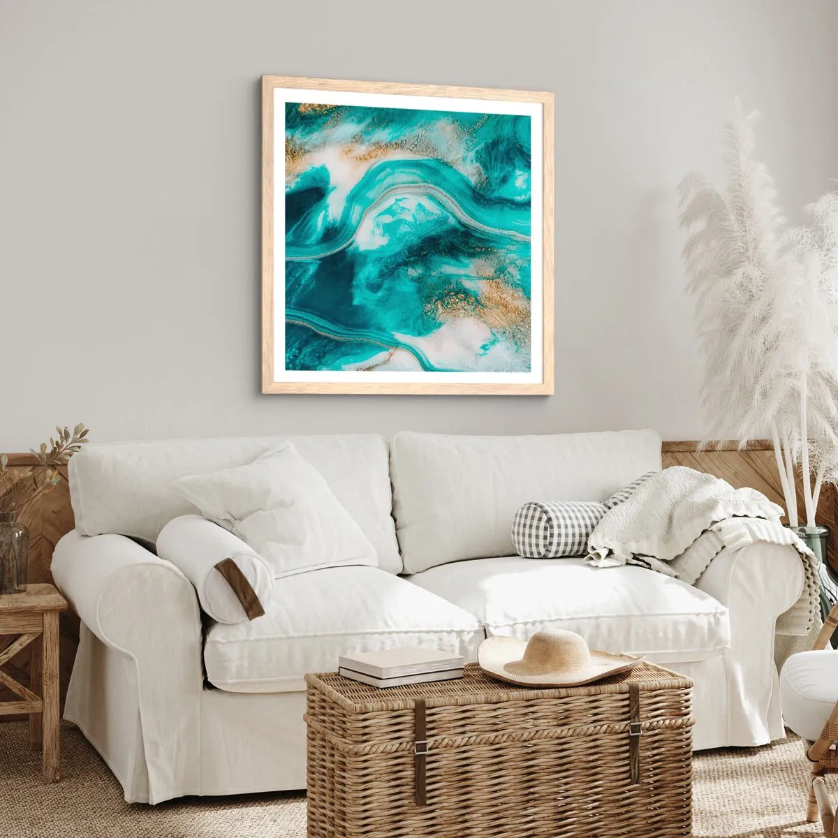 Pôster com moldura de carvalho claro - Rio do Ouro - 60x60 cm