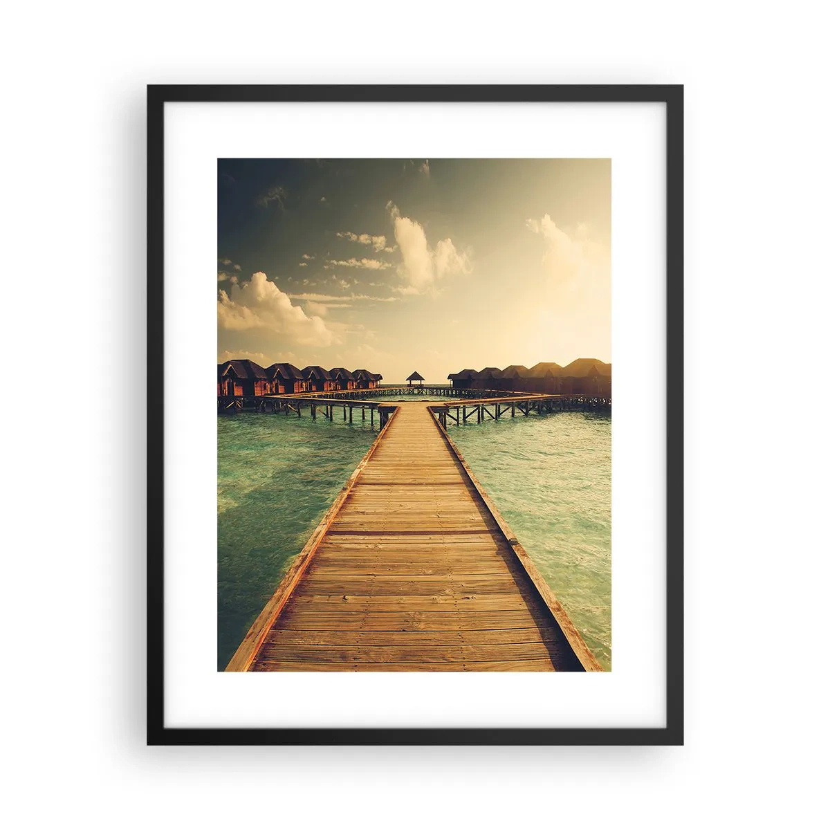 Pôster com moldura preta - Um convite caloroso - 40x50 cm