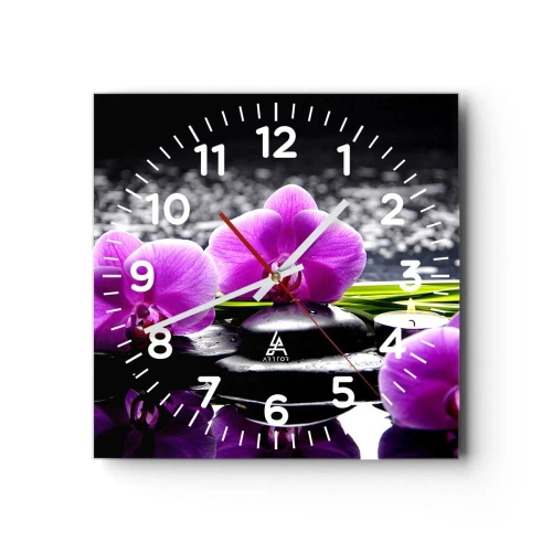 Relógio de parede - Relógio em vidro - Afogar-se na paz e sossego - 40x40 cm