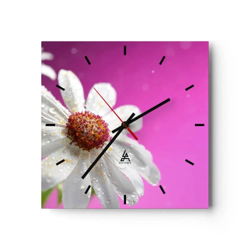 Relógio de parede - Relógio em vidro - Modesto em sua beleza - 30x30 cm