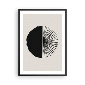 Pôster com moldura preta - Abstração minimalista em preto e branco - 50x70cm - Uma gama de possibilidades - Decoração de parede moderna para a sala de estar e quarto ARTTOR