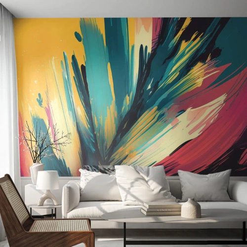 Papel de Parede Standard Eco - Composição – uma explosão de alegria - Abstracionismo, Pedaço, Moderno - 200x140 cm