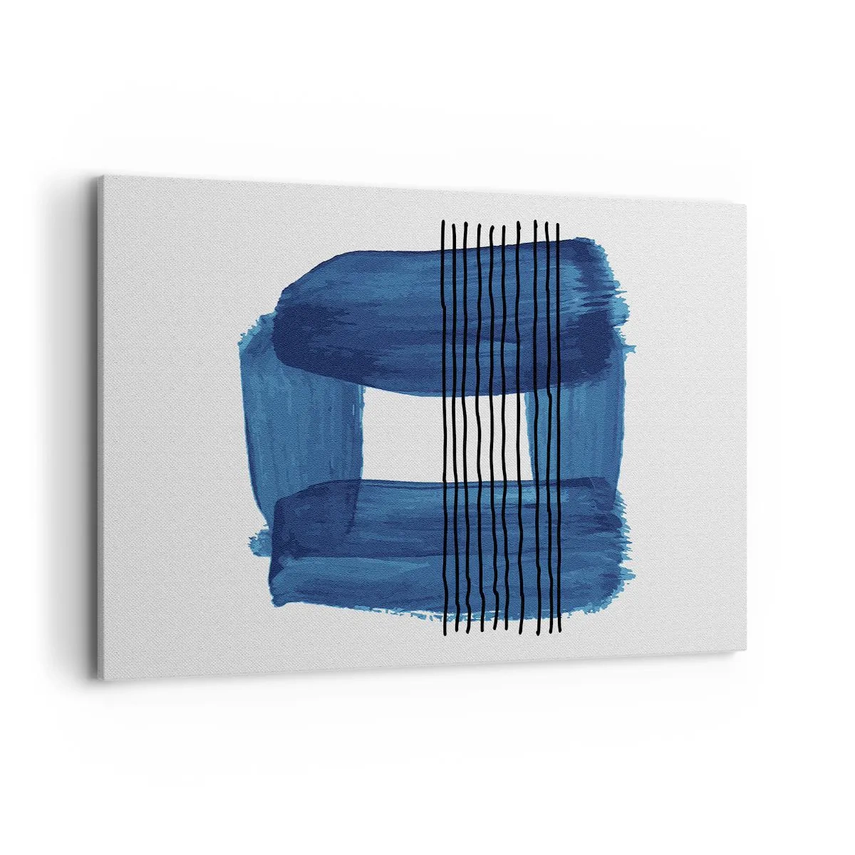 Quadro em tela - Composição azul-negra - 100x70 cm