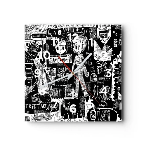 Relógio de parede - Relógio em vidro - O direito e a alegria da juventude espiritual - 30x30 cm