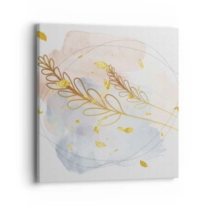 Quadro em tela - Explosão dourada - 40x40 cm