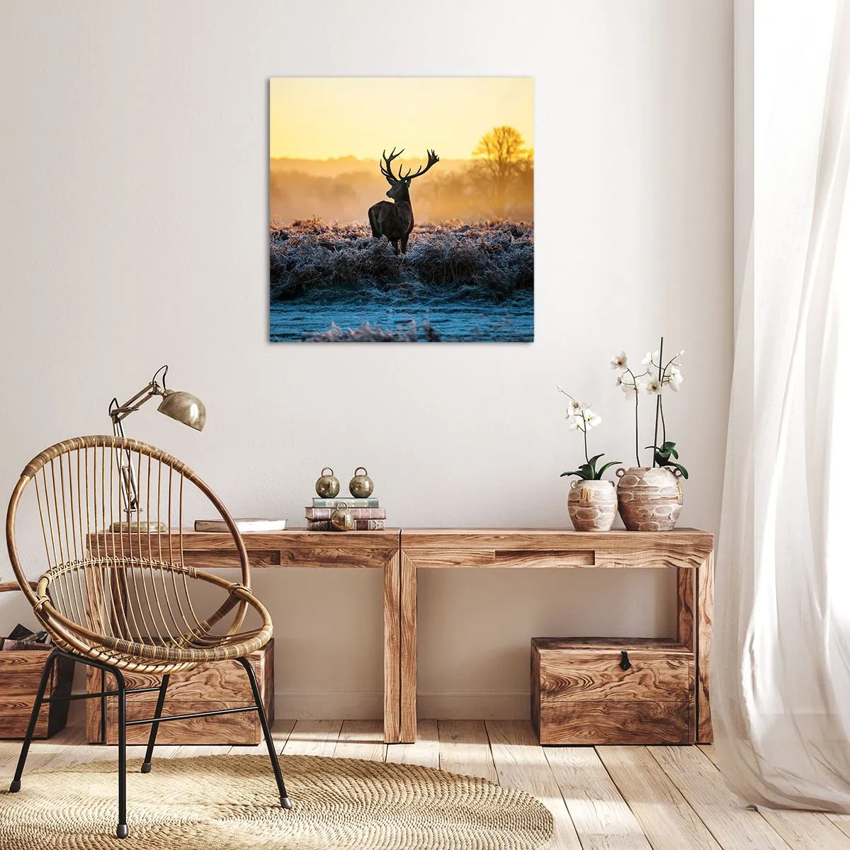 Quadro em tela - Coroado em sua terra - 40x40 cm