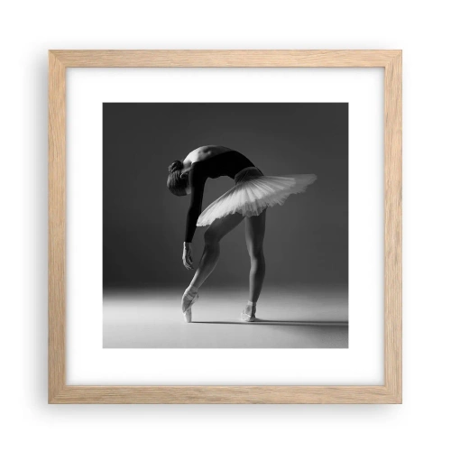 Pôster com moldura de carvalho claro - Bella balerina - 30x30 cm