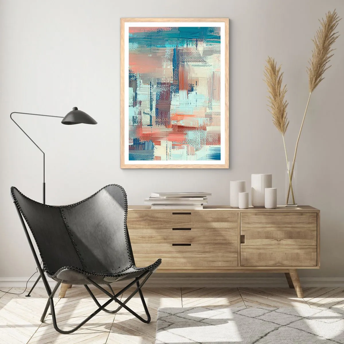 Pôster com moldura de carvalho claro - Alcance a luz - 61x91 cm