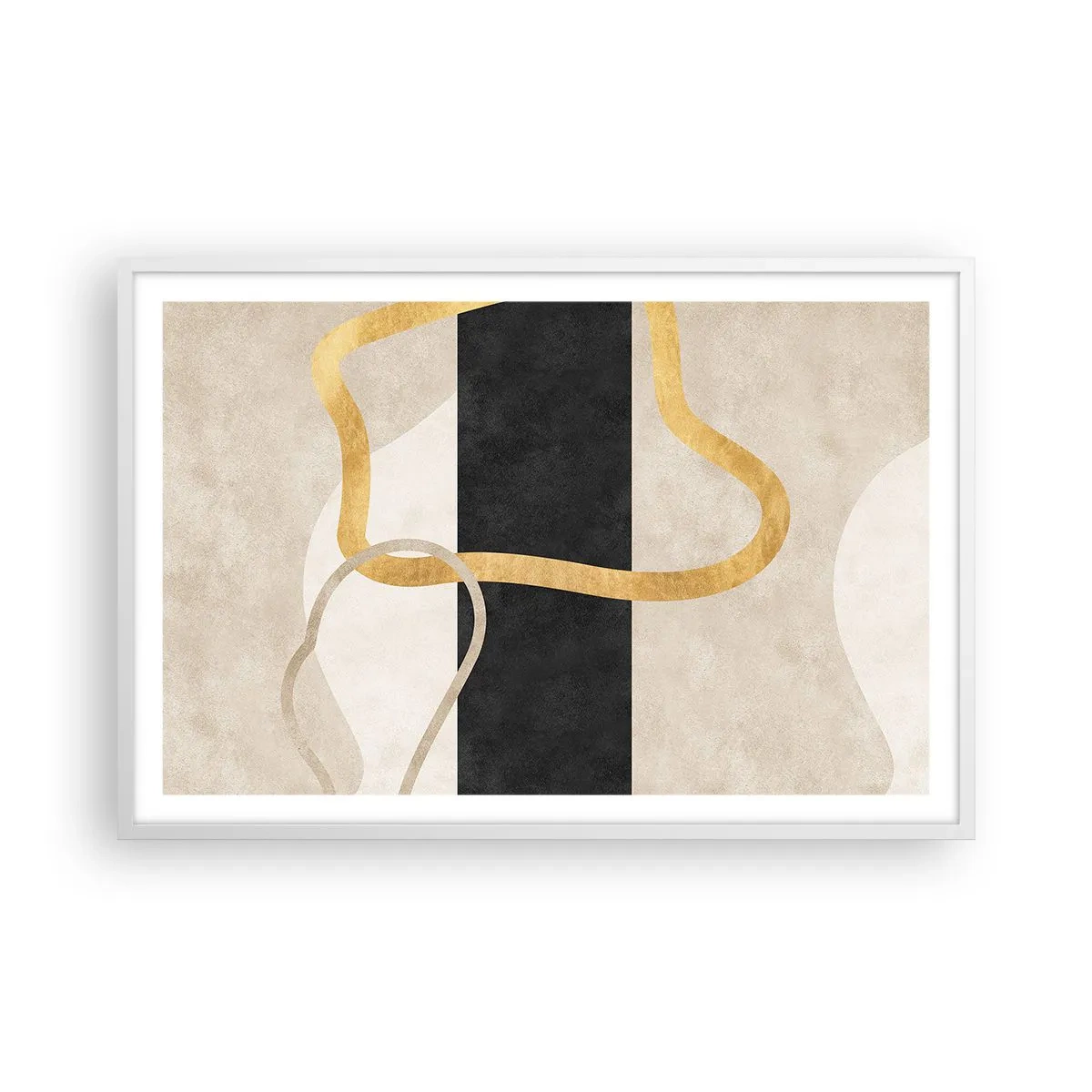 Pôster em moldura branca - Formas em loop - 91x61 cm