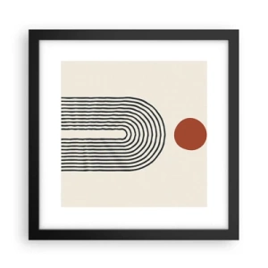 Pôster com moldura preta - Magnetismo de formas e cores - 30x30 cm