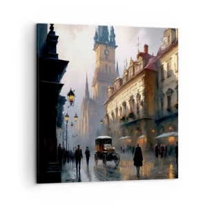Quadro em tela - O encanto de uma noite em Praga - 50x50 cm