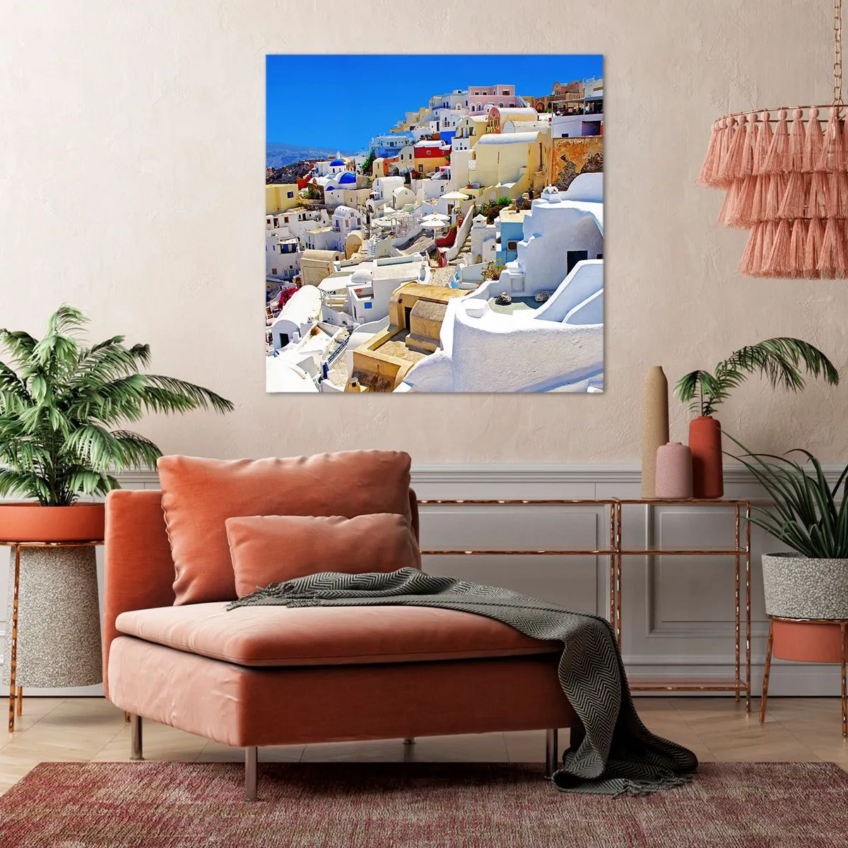 Quadro em tela - O sonho de um verão grego - 70x70 cm