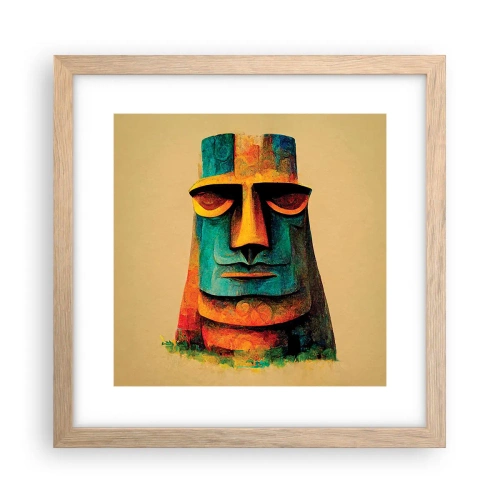 Pôster com moldura de carvalho claro - Escultórico e simpático - 30x30 cm