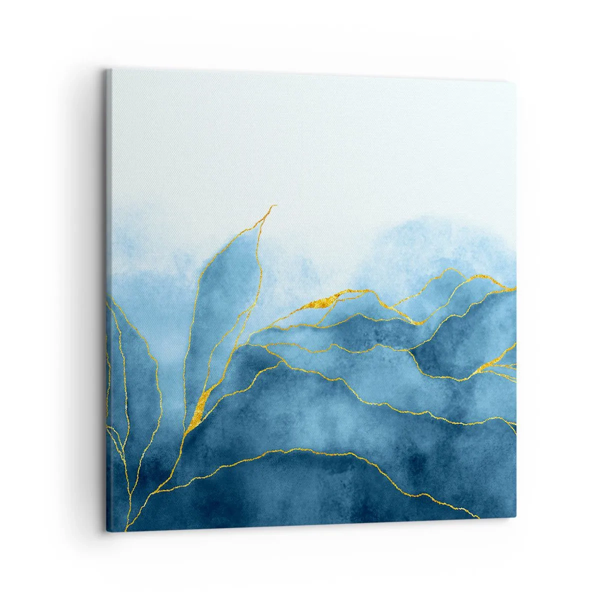 Quadro em tela - Azul dourado - 50x50 cm