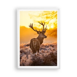 Pôster em moldura branca - Rei da floresta de outono - 70x100 cm