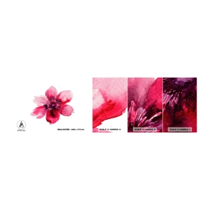 Amostra de papel de parede autocolante Deluxe Sticker - Beijo carmim perfumado - Flor, Aquarelas, Gráficos - 100x30 cm