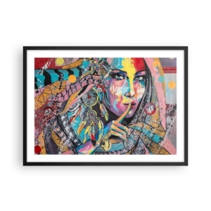 Pôster com moldura preta - Fique em silêncio até compreender - 70x50 cm