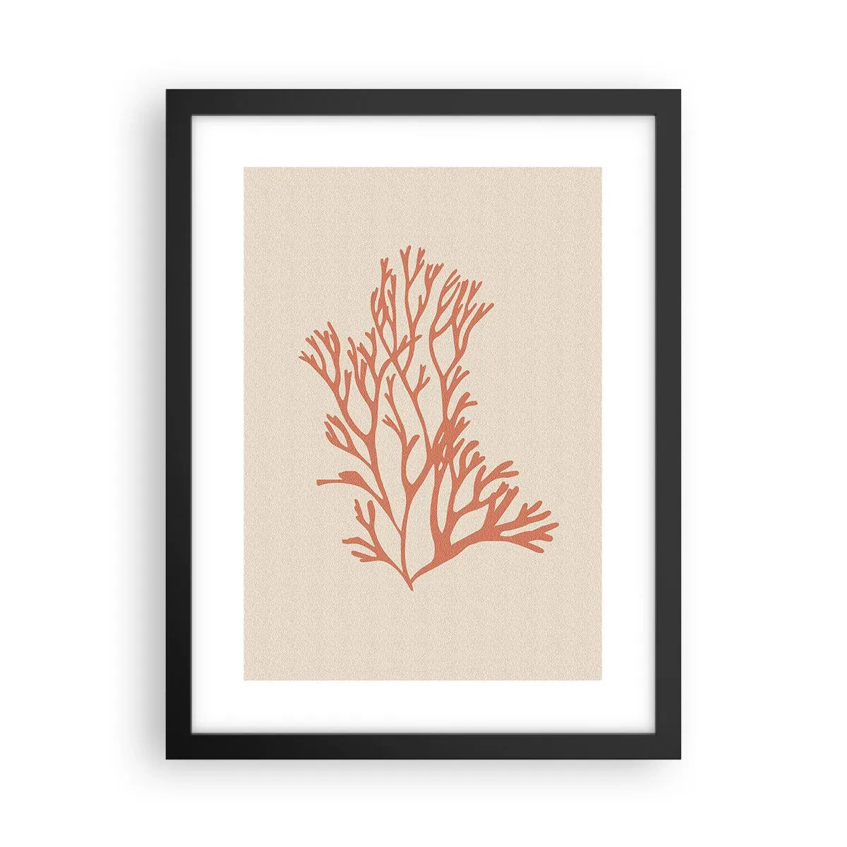 Pôster com moldura preta - Filigrana coral - 30x40 cm
