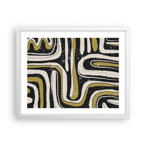 Pôster em moldura branca - Composição: estradas e becos - 50x40 cm