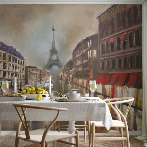 Papel de Parede Premium Sand - Só ela importa - Torre Eiffel, Cidade, Paris - 100x70 cm