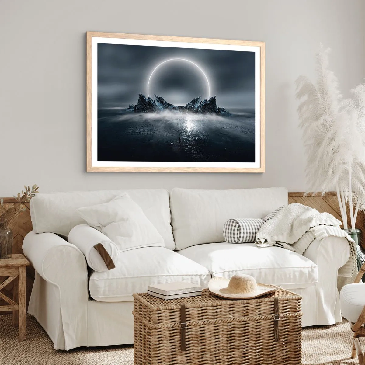 Pôster com moldura de carvalho claro - O fim da história - 100x70 cm