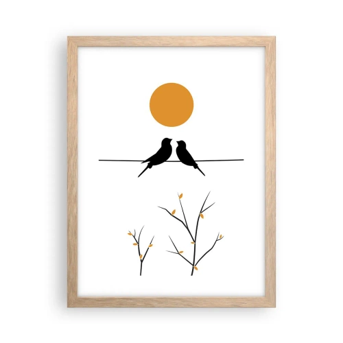 Pôster com moldura de carvalho claro - A noite dos rouxinóis - 30x40 cm