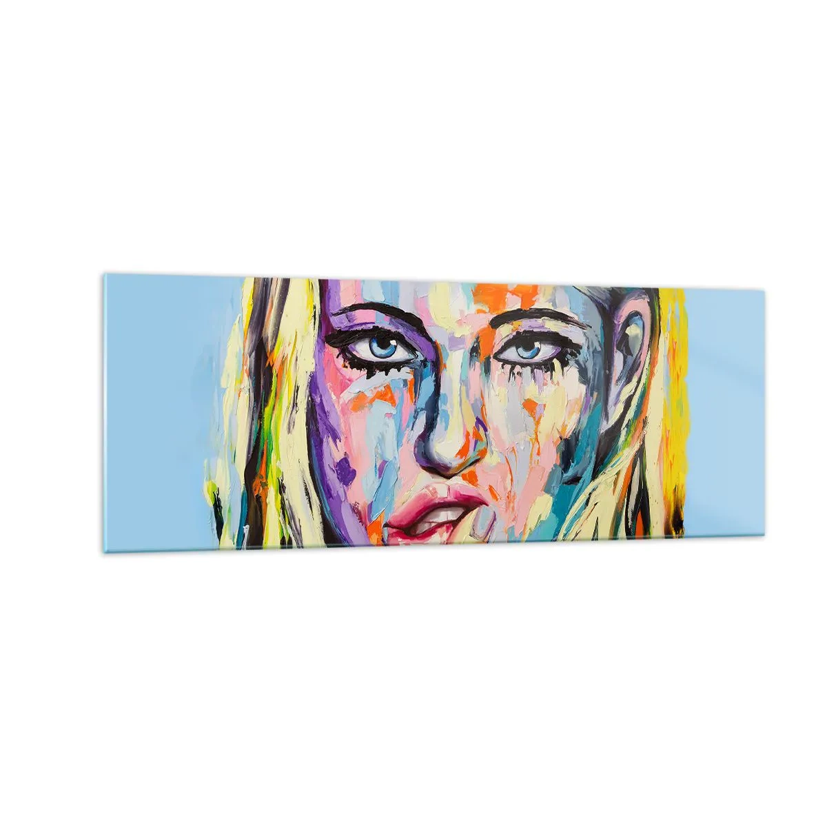 Quadro em vidro - Olhe-a diretamente nos olhos - 140x50 cm