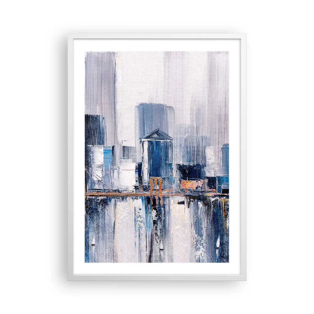 Pôster em moldura branca - Impressão de Nova York - 50x70 cm