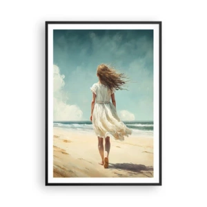 Pôster com moldura preta - Para encontrar o sol e o vento - 70x100 cm