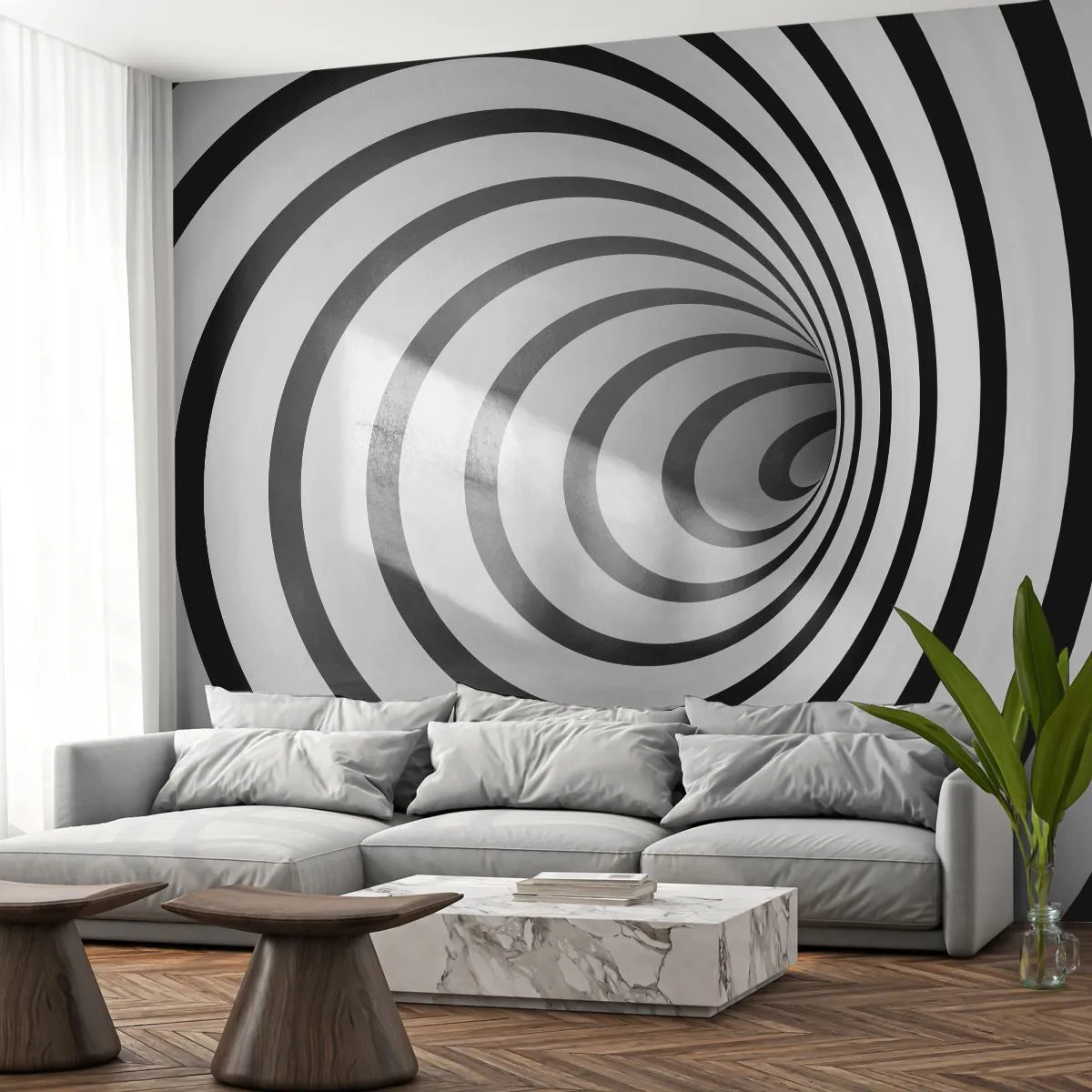 Papel de Parede Autocolante Deluxe Sticker - Também não resiste? - Abstração, 3D, Vórtice - 250x175 cm