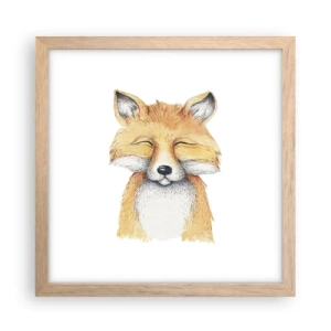 Pôster com moldura de carvalho claro - Humor de raposa - 30x30 cm
