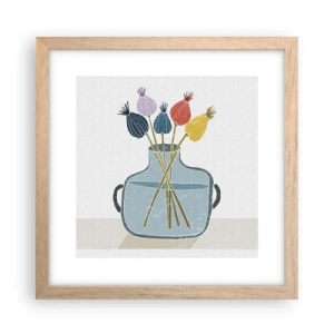 Pôster com moldura de carvalho claro - Como semeou a papoula - 30x30 cm