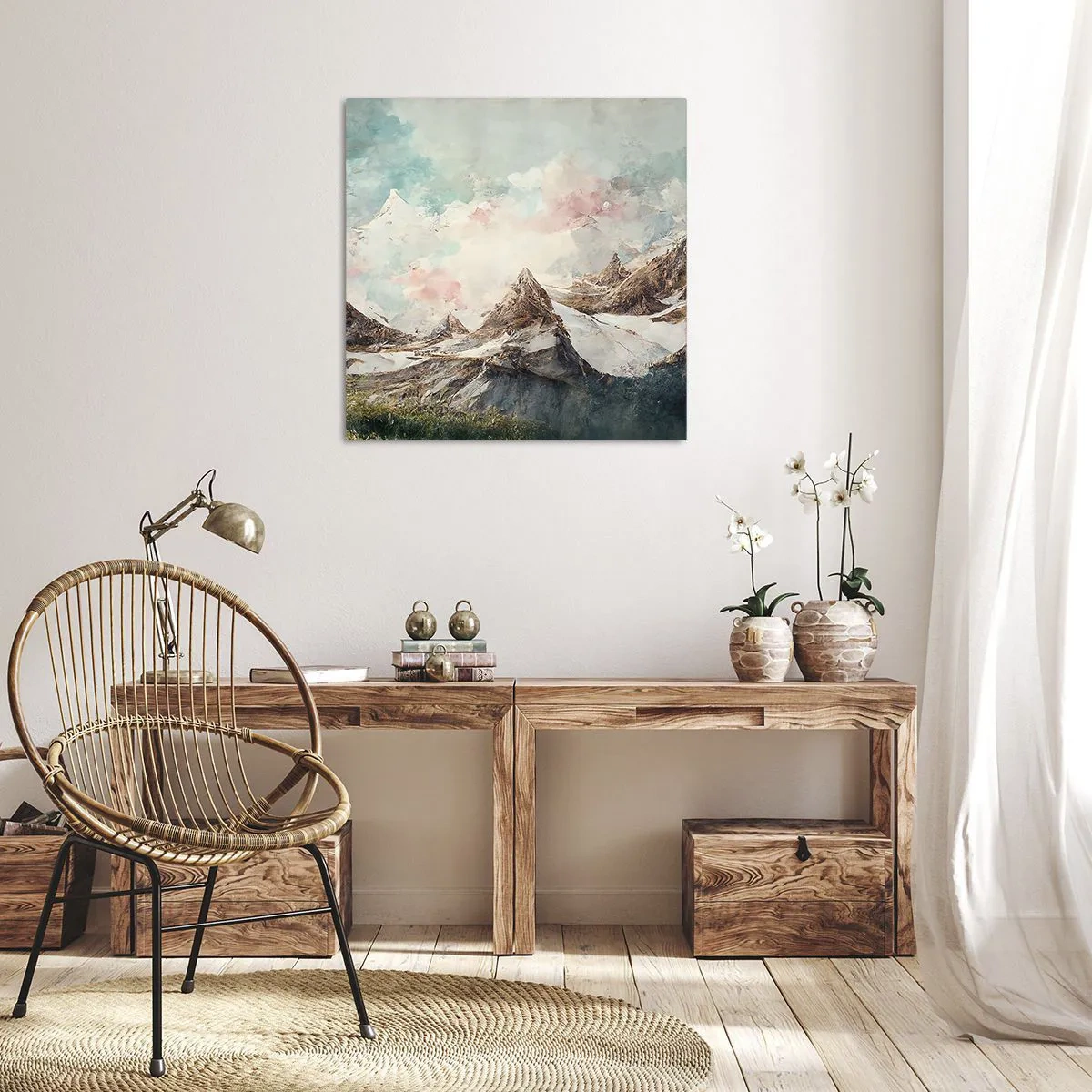 Quadro em tela - Lâminas de rocha - 30x30 cm