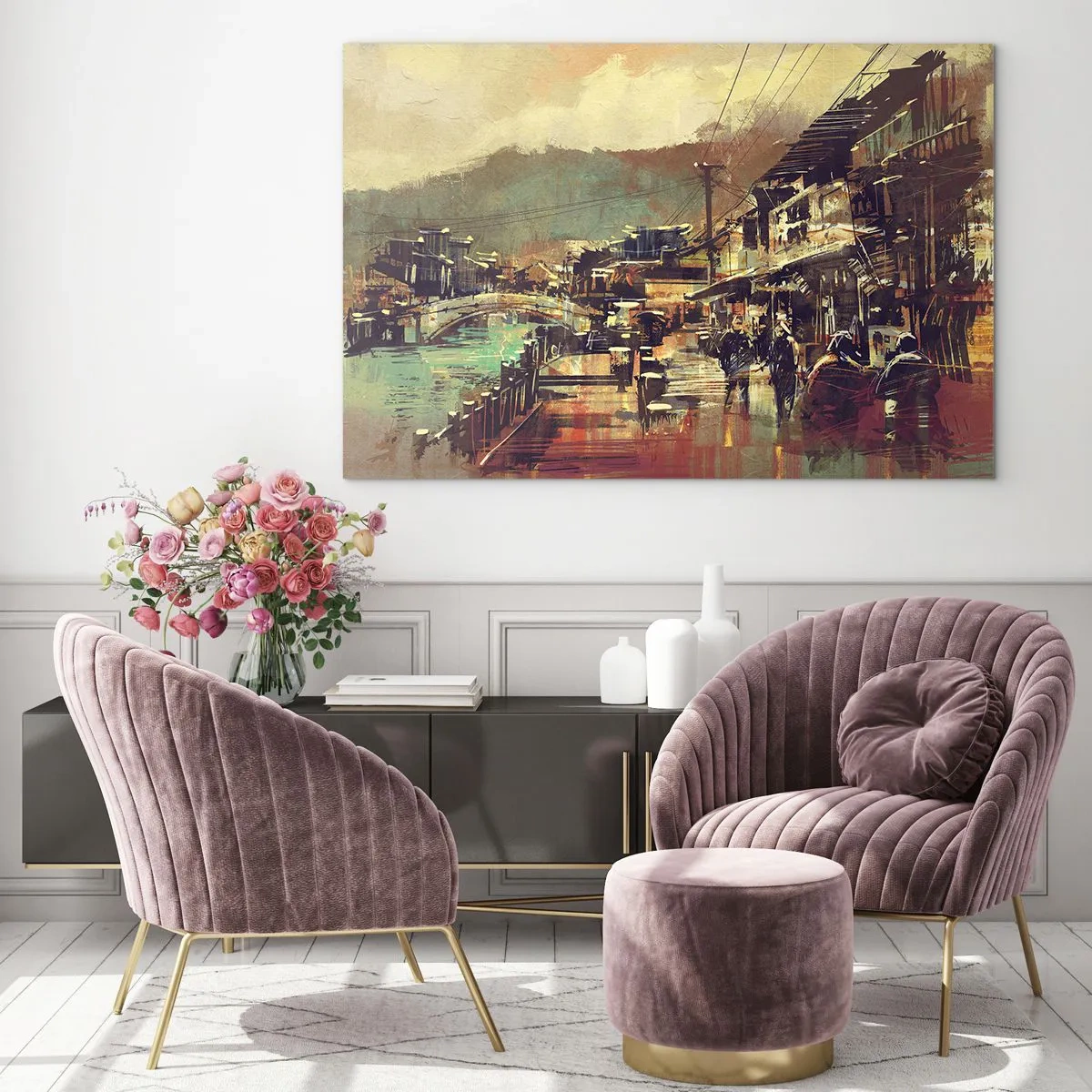 Quadro em vidro - A vida como uma riqueza cinzenta - 120x80 cm