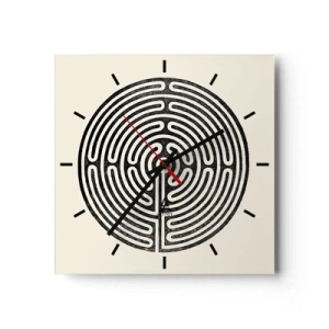 Relógio de parede - Relógio em vidro - Ordem misteriosa - 40x40 cm