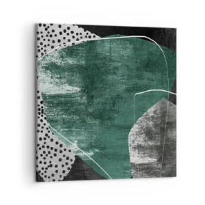 Quadro em tela - Abstração colorida com folha de ouro - 50x50 cm