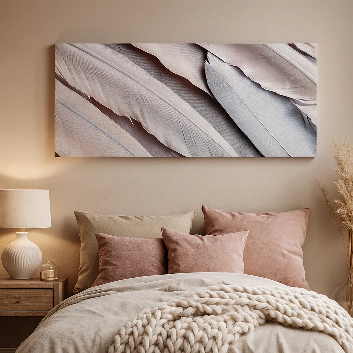 Quadro em tela - Em prateado rosa - 30x30 cm