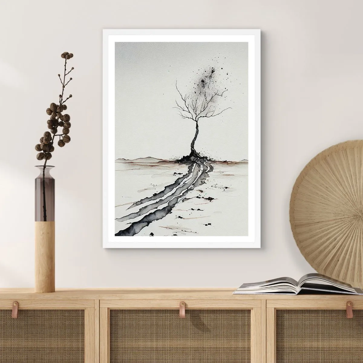 Pôster em moldura branca - Melancolia de inverno - 50x70 cm