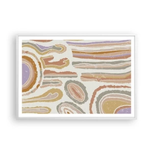 Pôster em moldura branca - Secções transversais coloridas - 100x70 cm