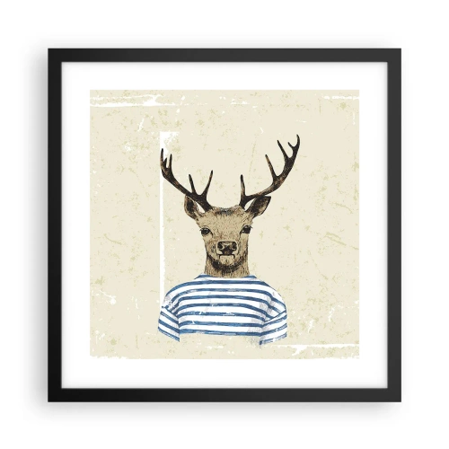 Pôster com moldura preta - Porque eu gosto de camisas listradas! - 40x40 cm