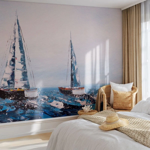 Papel de Parede Premium Canvas - Irmandade do vento - Veleiros, Paisagem, Beira-mar - 150x105 cm