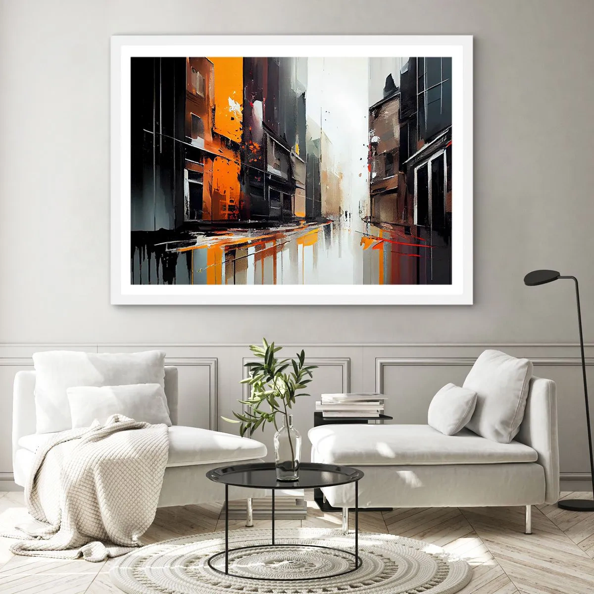 Pôster em moldura branca - Dia chuvoso - 91x61 cm