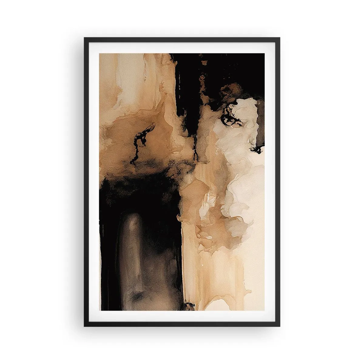 Pôster com moldura preta - Abstração intrigante - 61x91 cm