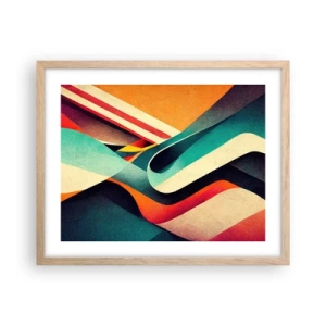 Pôster com moldura de carvalho claro - Composição intensa - 50x40 cm