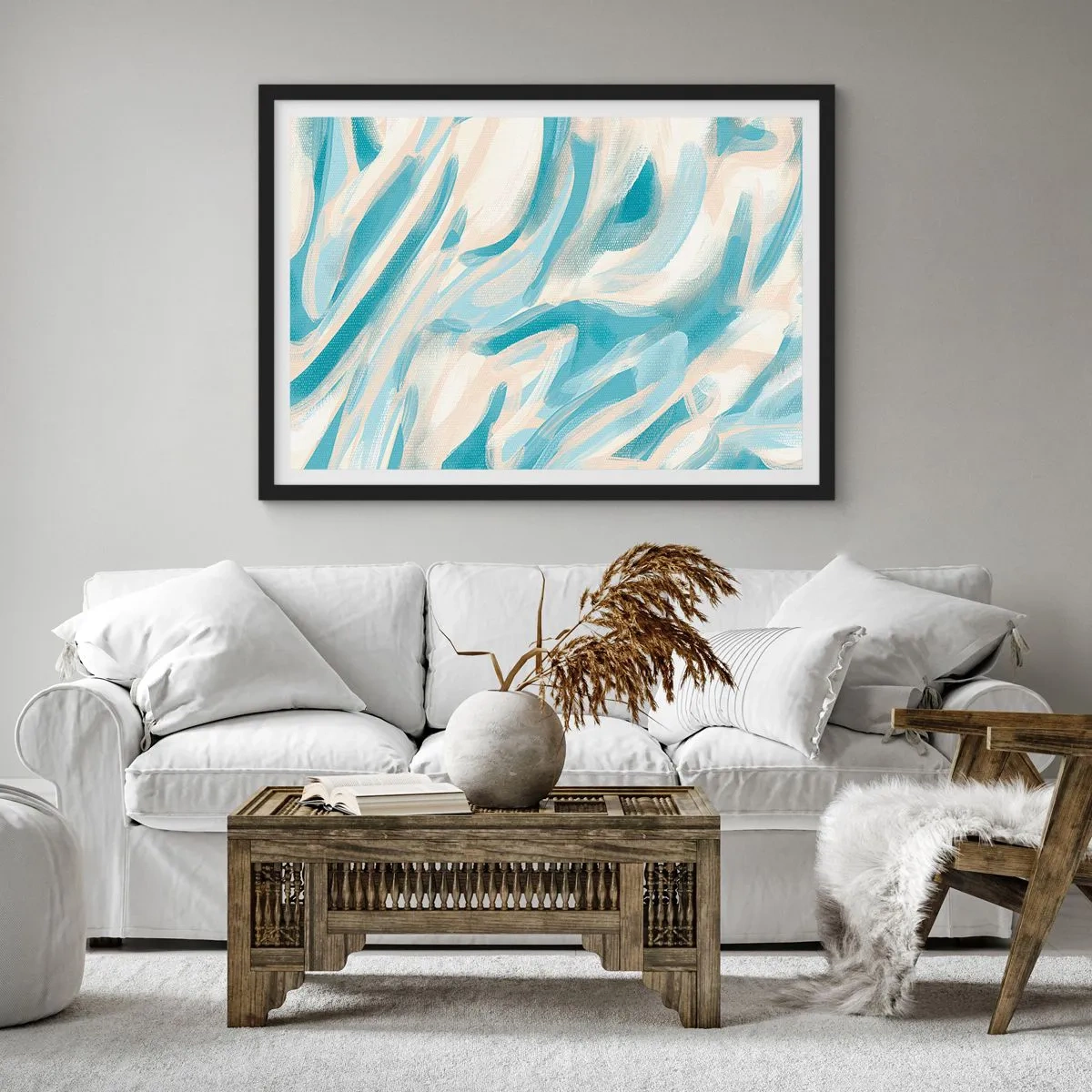 Pôster com moldura preta - Brisas de primavera - 70x50 cm