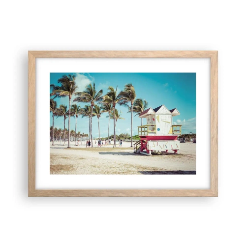 Pôster com moldura de carvalho claro - Um belo dia pela frente - 40x30 cm